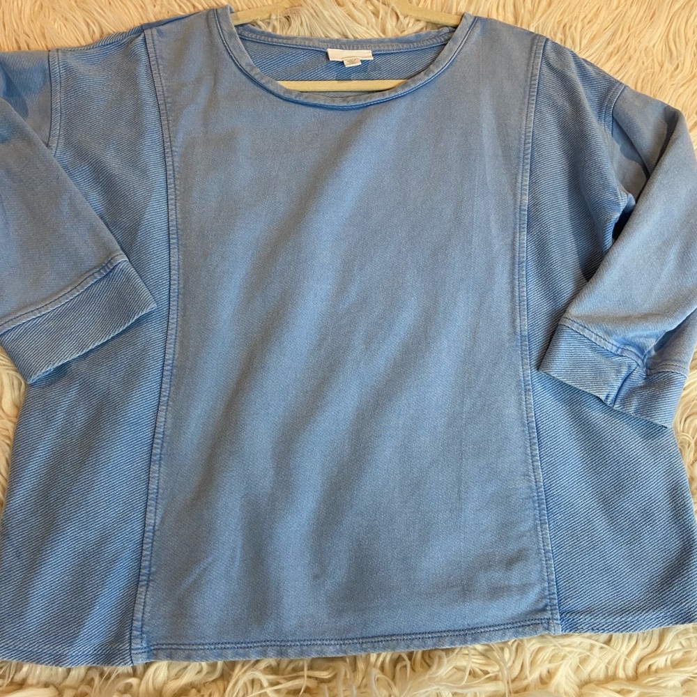 J.Jill 3/4 Sleeve 100% Cotton Sweatshirt size medium